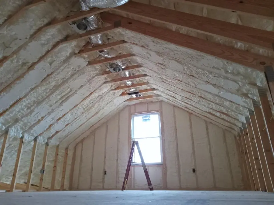 Spray foam roofing application for Crawl Space Insulation project in Buckingham